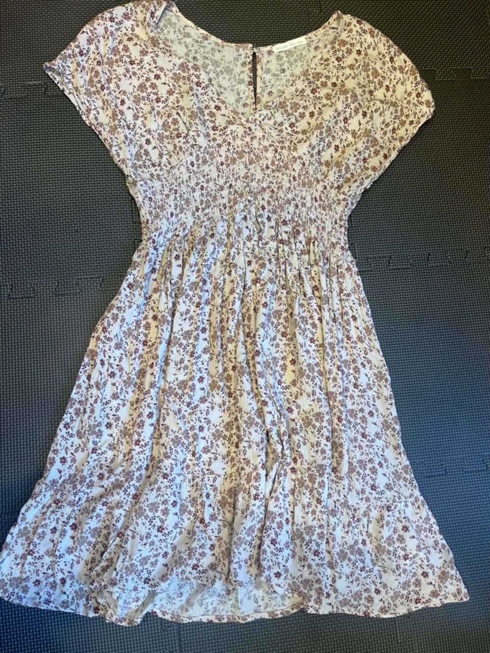 BE COOL Cream Dress with Brown Floral Print